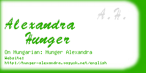 alexandra hunger business card